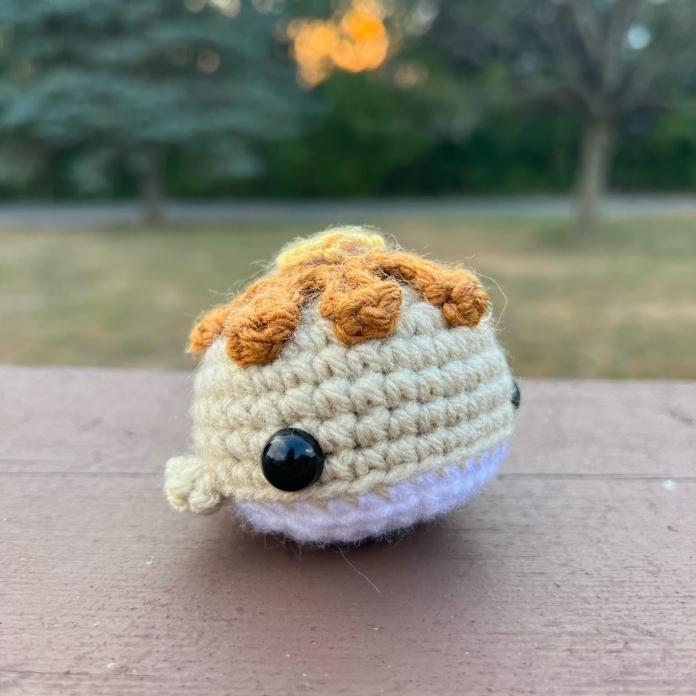 Crochet pancake whale cute kawaii breakfast food amigurumi handmade art doll